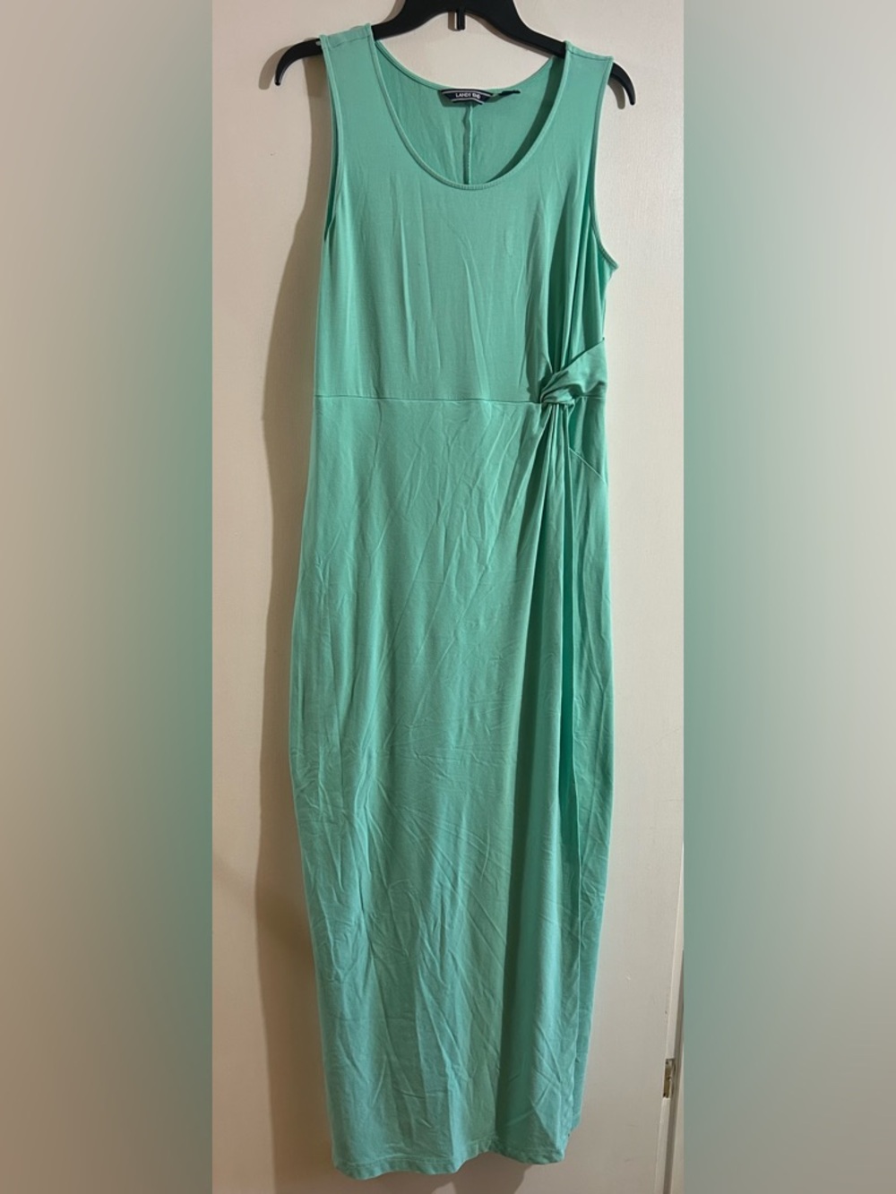 Lands End Maxi Wrap Dress Medium Tall Sea Green
